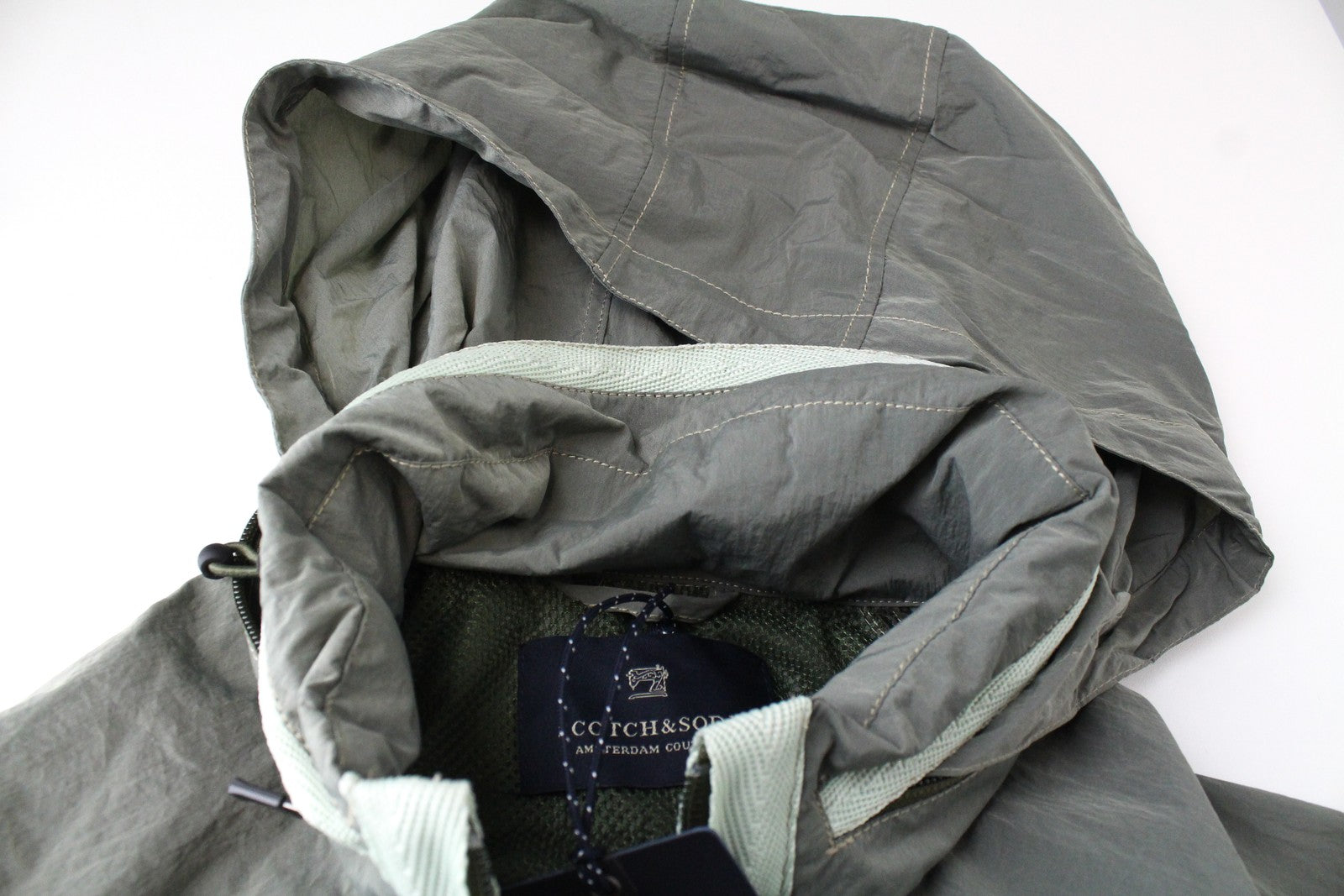 SCOTCH & SODA Ams Couture Men Jacket ~L Grey Lightweight Long Sleeved Hooded