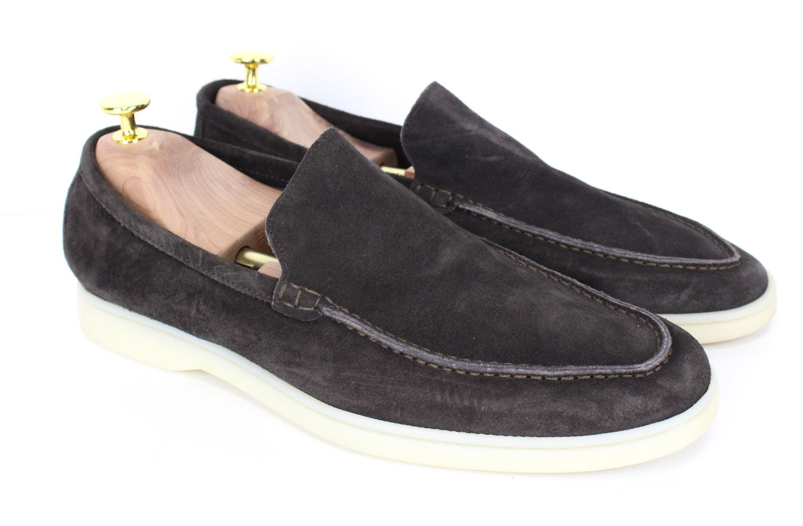 SUITSUPPLY Men Casual Shoes EU43/UK9 Dark Brown Suede Leather Loafers Smart