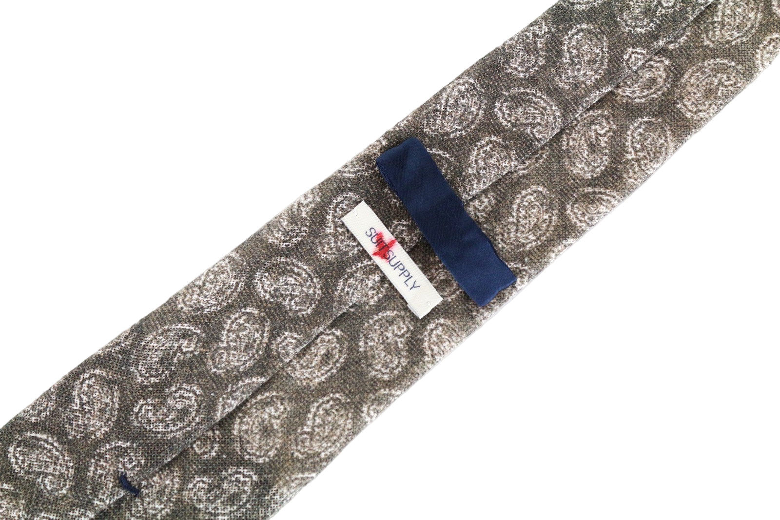 SUITSUPPLY Men Tie 150 x 8 cm Brown Pure Linen Patterned Pointed-End Classic