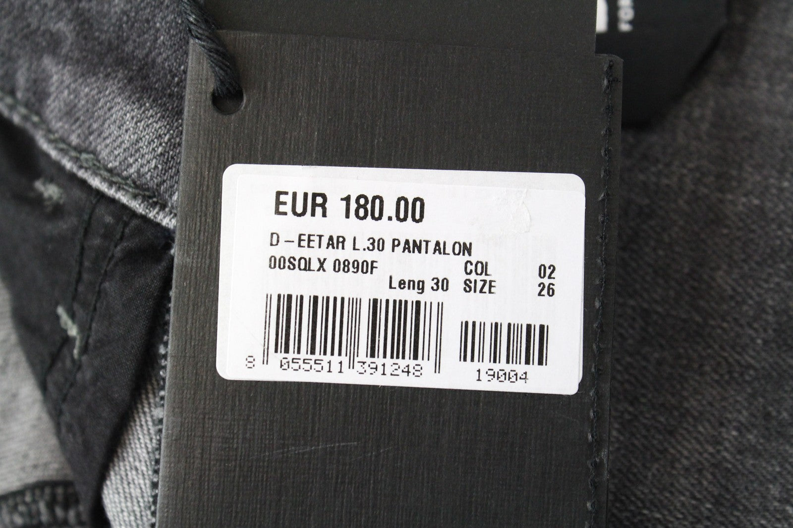 DIESEL D-Eetar 0890F Men Jeans W26/L30 Boys Tapered Grey Cotton Stretch Ripped