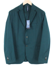 HARMONT & BLAINE Men Blazer 56 Green Cotton Stretch Unlined Classic Notch Lapel