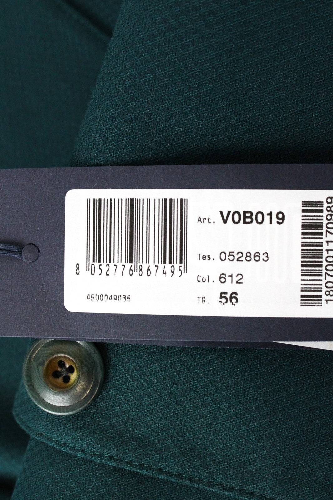 HARMONT & BLAINE Men Blazer 56 Green Cotton Stretch Unlined Classic Notch Lapel