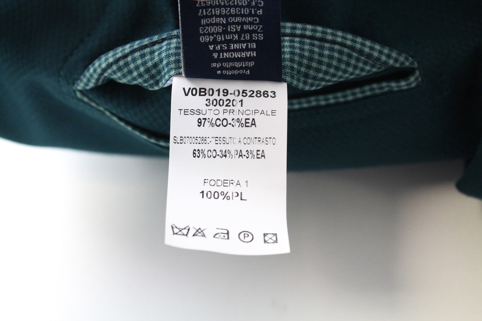 HARMONT & BLAINE Men Blazer 56 Green Cotton Stretch Unlined Classic Notch Lapel