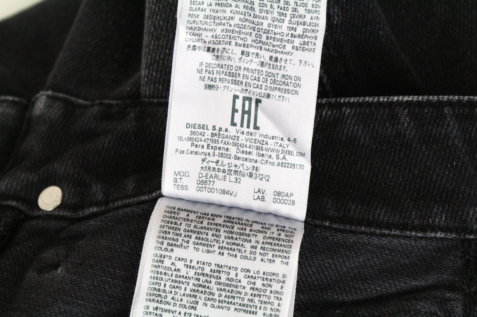 DIESEL D-Earlie 080AP Women Jeans W26/L32 Slim Fit Zip Pocket Grey Cotton Blend