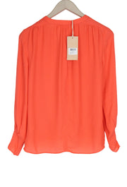 MAISON SCOTCH Women Blouse ~M Bright Orange Long Sleeved Wrappd V-Neck