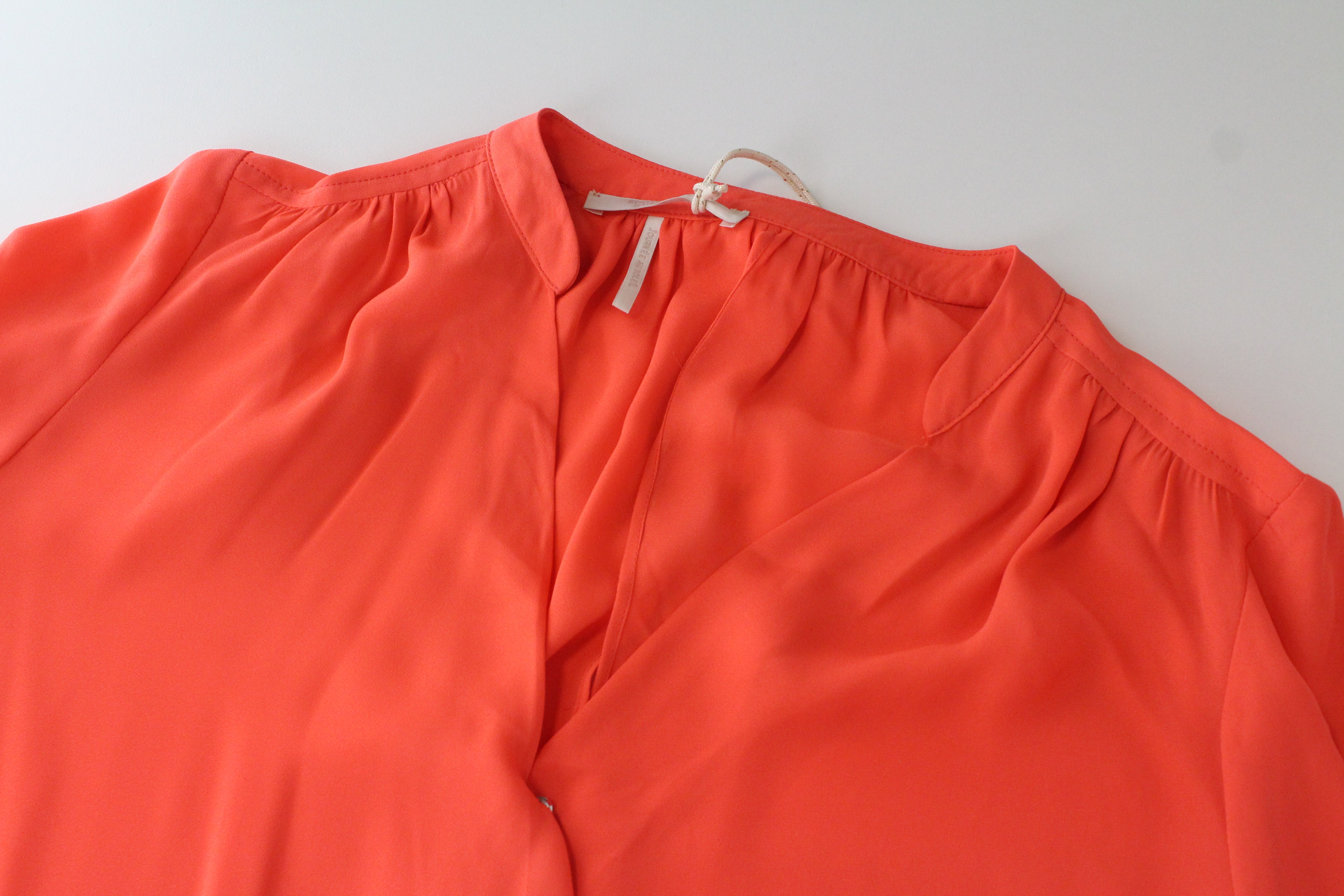 MAISON SCOTCH Women Blouse ~M Bright Orange Long Sleeved Wrappd V-Neck