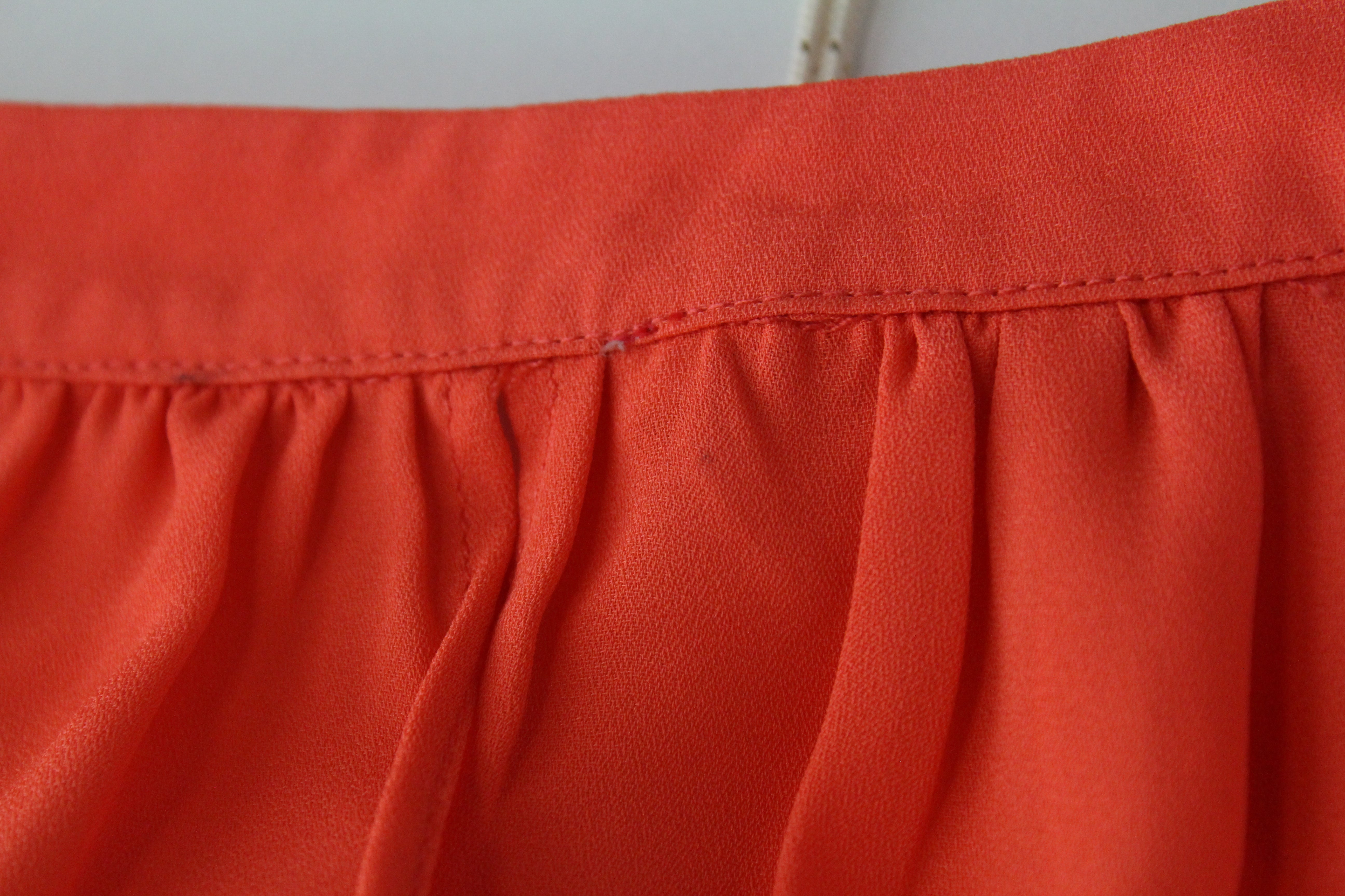 MAISON SCOTCH Women Blouse ~M Bright Orange Long Sleeved Wrappd V-Neck