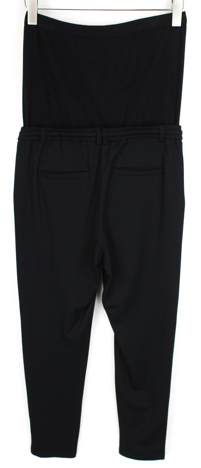 ONLY Maternity Women Trousers M Black Drawstring Formal-Style Plain Stretch
