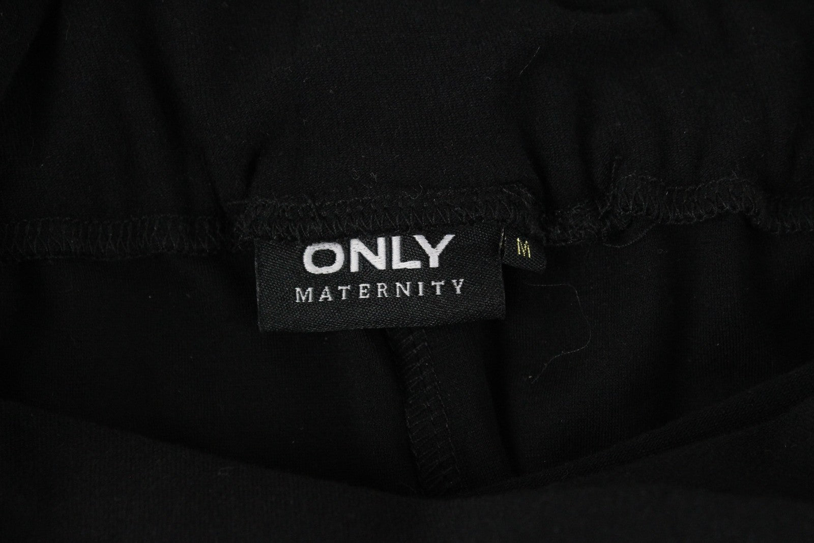 ONLY Maternity Women Trousers M Black Drawstring Formal-Style Plain Stretch