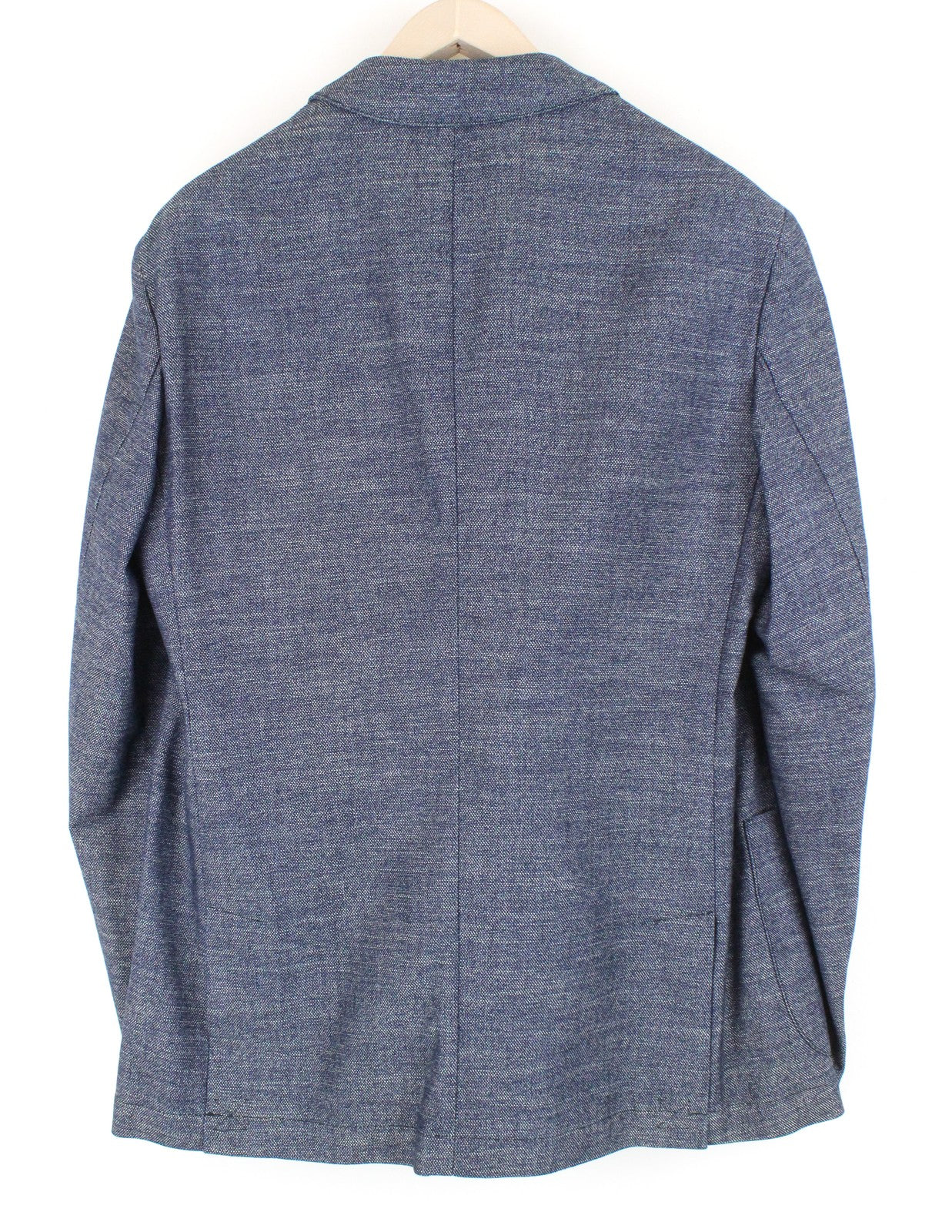 HARMONT & BLAINE Men Blazer 50 Blue Double-Breasted Cotton Notch Lapel Classic