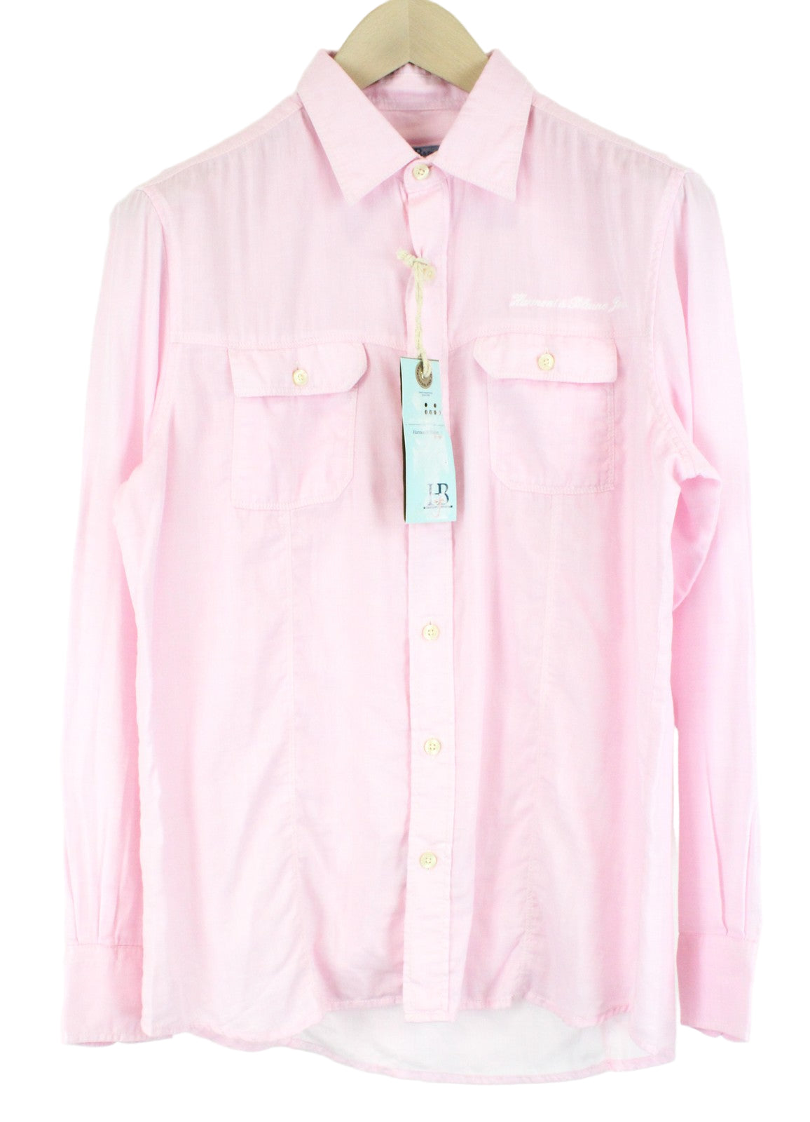 HARMONT & BLAINE Men Shirt L Pink Pure Cotton Pocketed Long Sleeved Button-Up