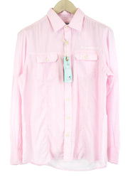 HARMONT & BLAINE Men Shirt L Pink Pure Cotton Pocketed Long Sleeved Button-Up