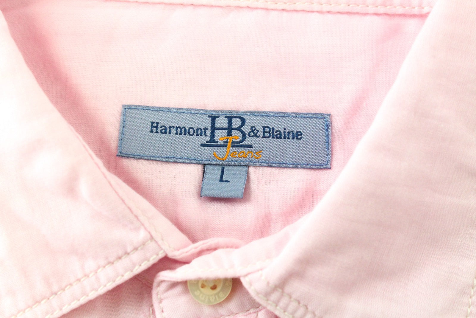 HARMONT & BLAINE Men Shirt L Pink Pure Cotton Pocketed Long Sleeved Button-Up