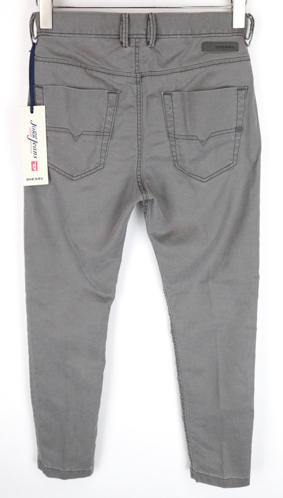 DIESEL Chino-M-NE 0685E Men Jeans W26 Sweat Jogg Slim Grey Stretch Pleated Boys