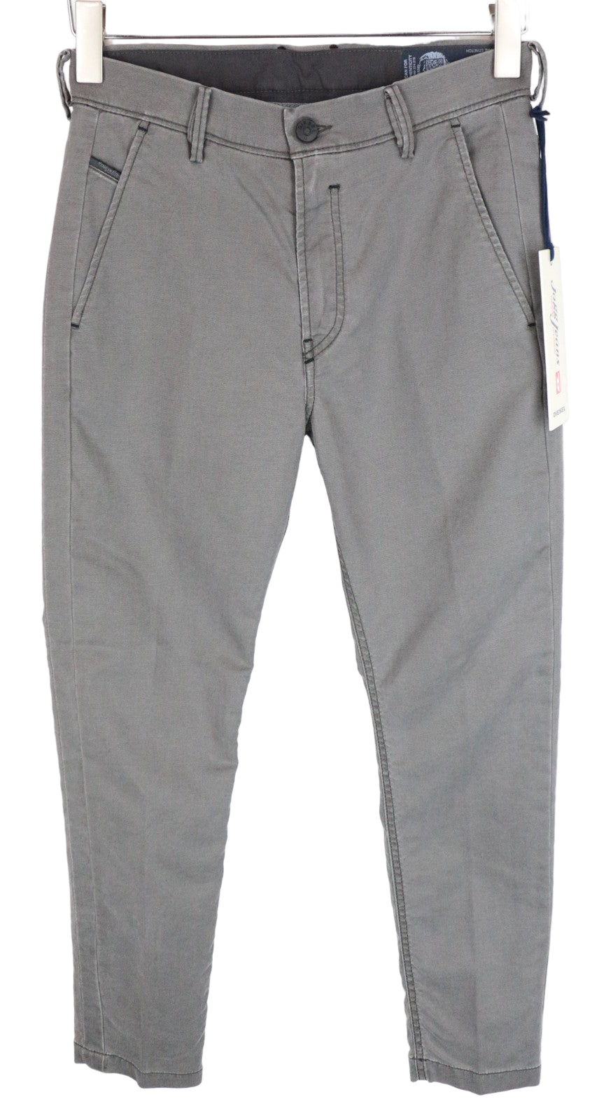 DIESEL Chino-M-NE 0685E Men Jeans W26 Sweat Jogg Slim Grey Stretch Pleated Boys