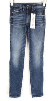 DIESEL Doris-Ne 0669N Women Jeans W25 Sweat Jogg Blue Super Slim Skinny Stretch