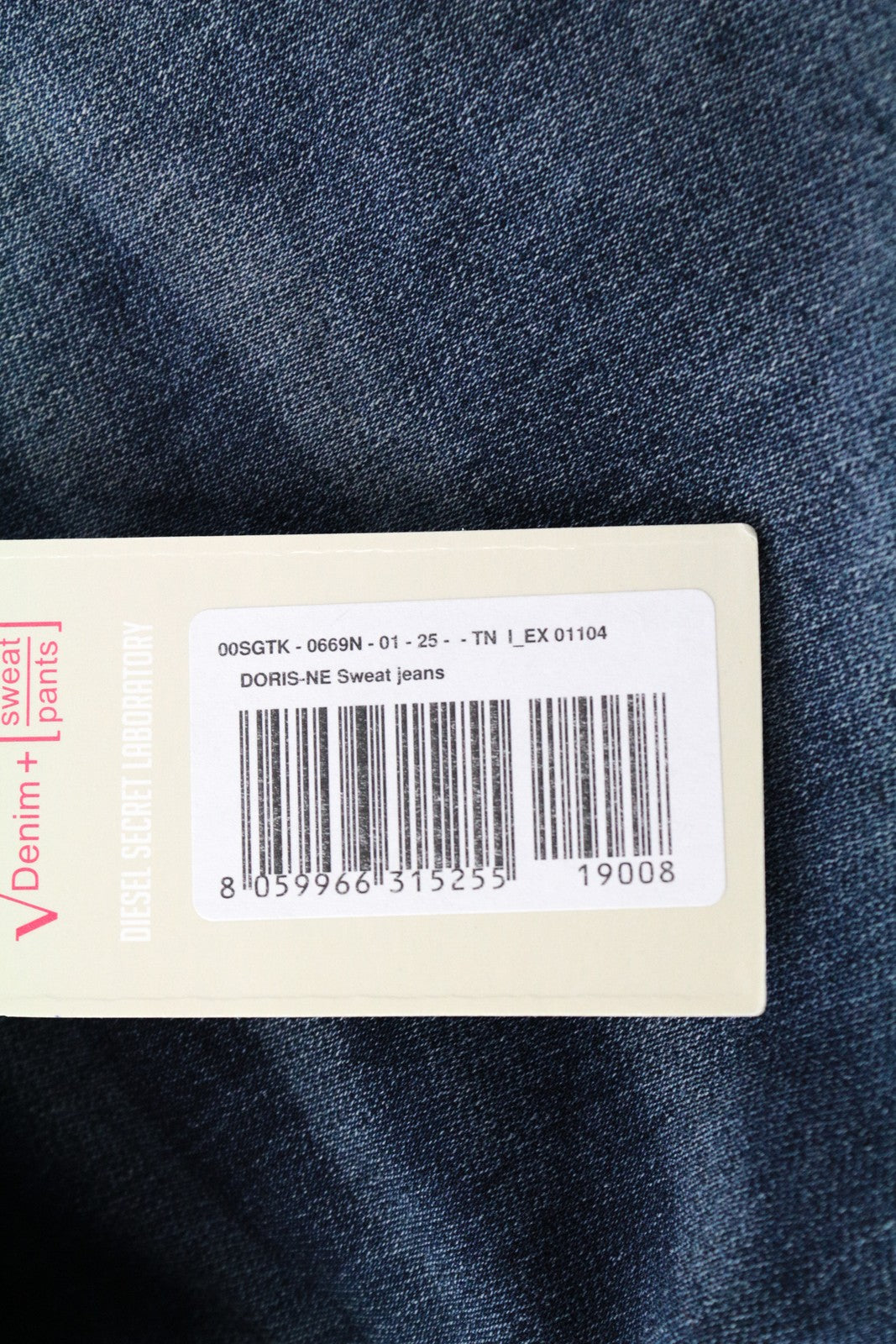 DIESEL Doris-Ne 0669N Women Jeans W25 Sweat Jogg Blue Super Slim Skinny Stretch