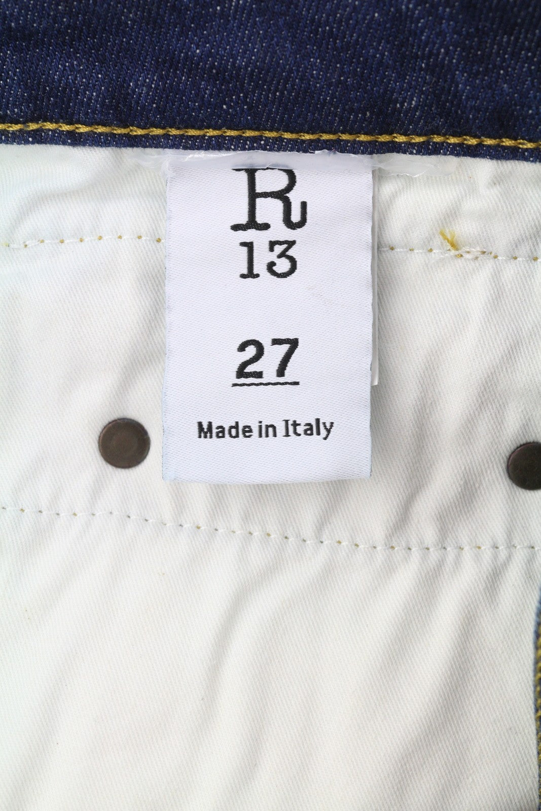 R13 Biker Boy Women Jeans 27 Howell Indigo Blue Faded Skinny Fit Ankle Length