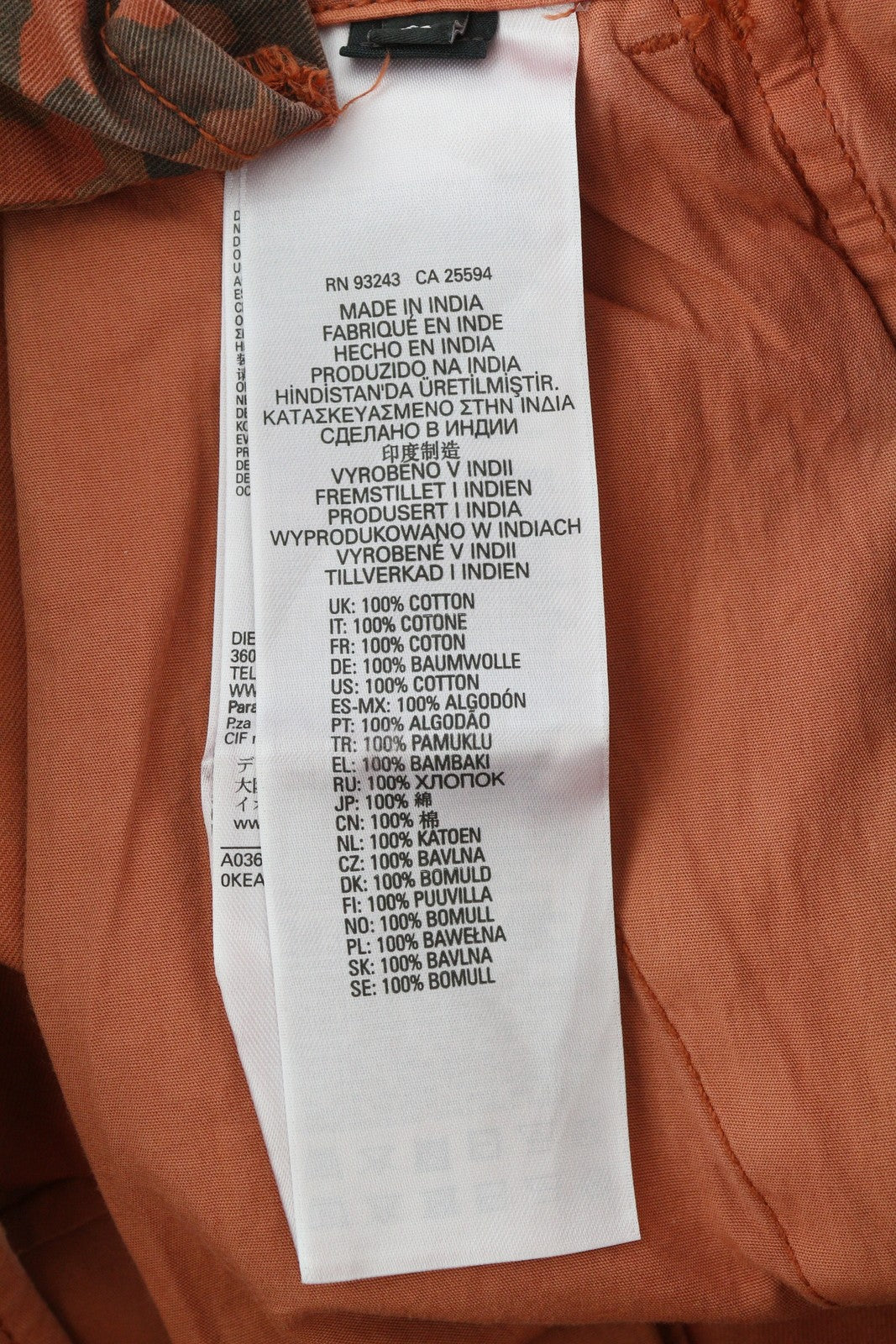 DIESEL P-Atlan-Pat Men Trousers W31 Orange Camouflage Cargo Multi-Pocket RRP€295