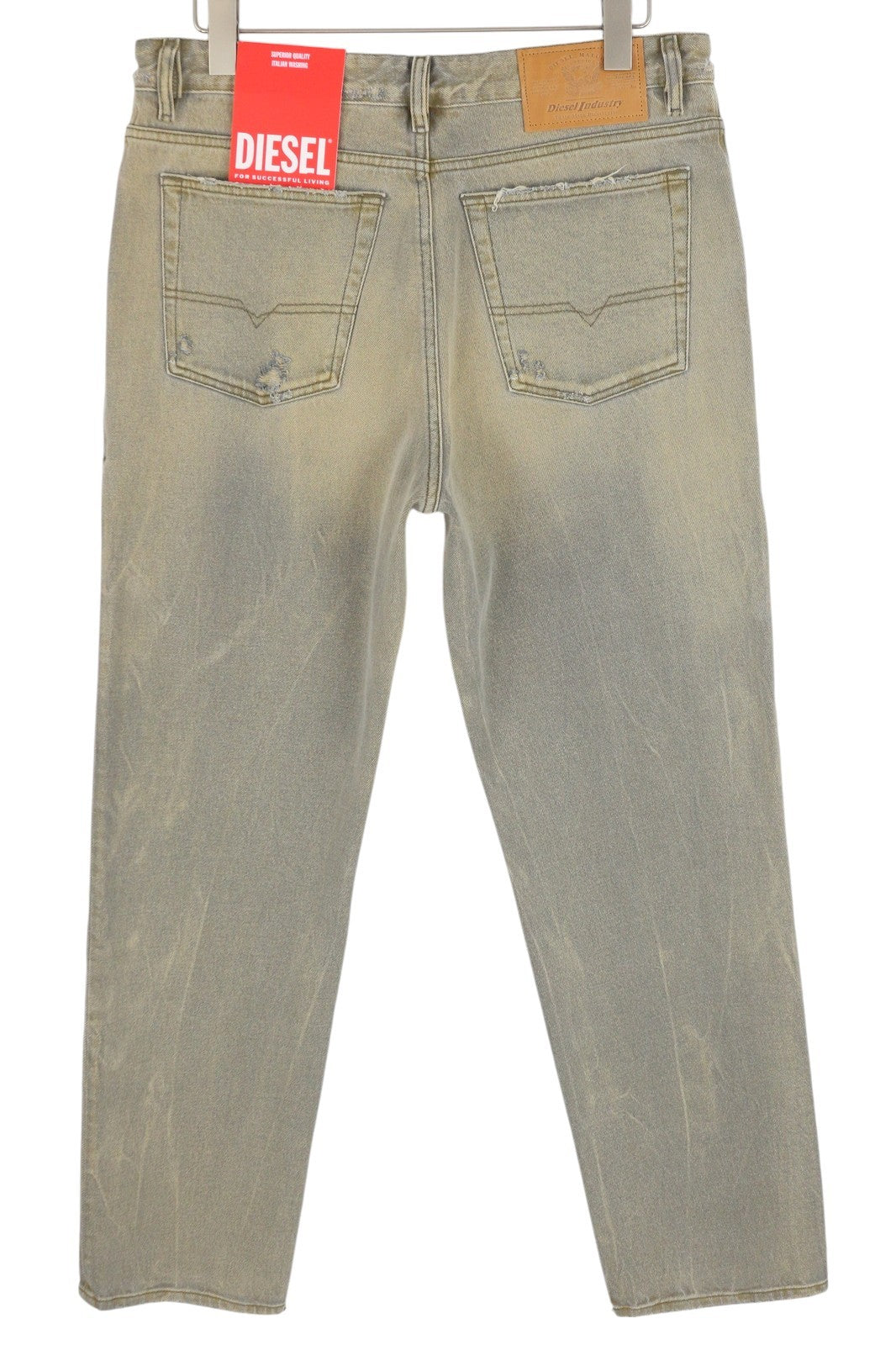 DIESEL 1955 09D87 Men Jeans W34/L30 Blue Aged Look Regular Straight High Waist