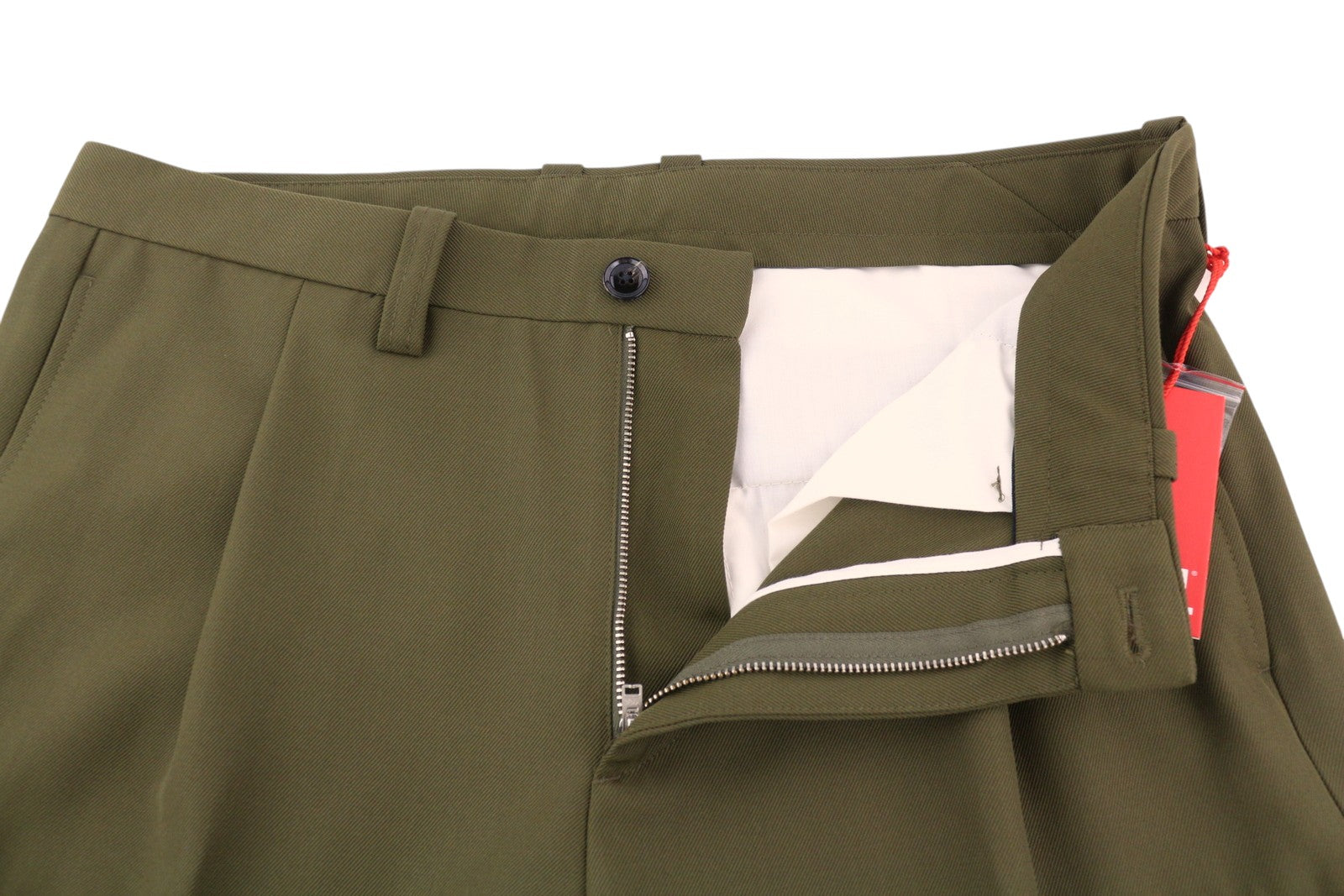 DIESEL P-Rhee-Nw Men Trousers W32 Green Wool Blend Pleated Zip Cargo RRP€283