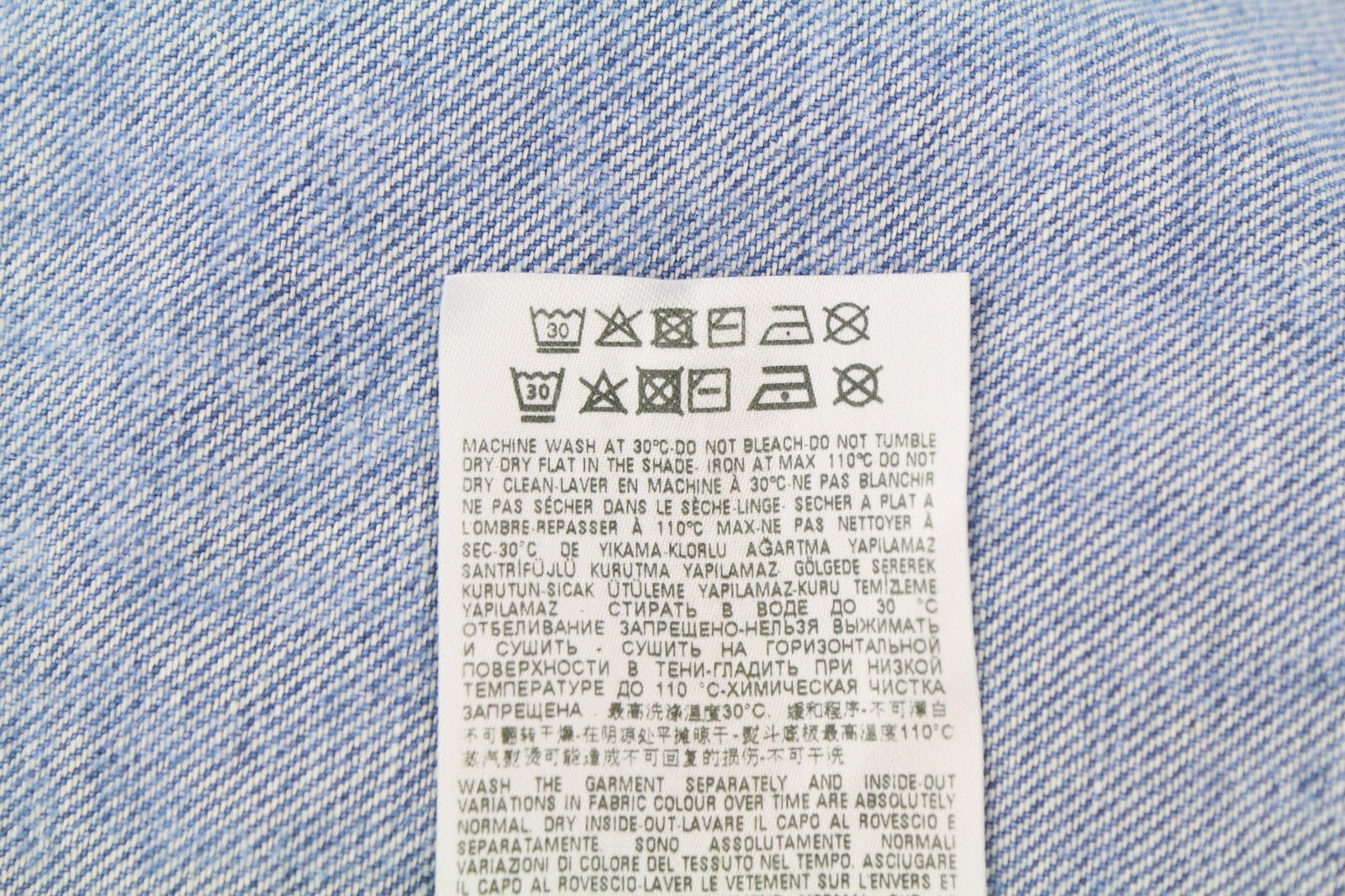 DIESEL D-Simply Men Shirt L Blue Denim Patterned Spread Neck Button-Up RRP€179