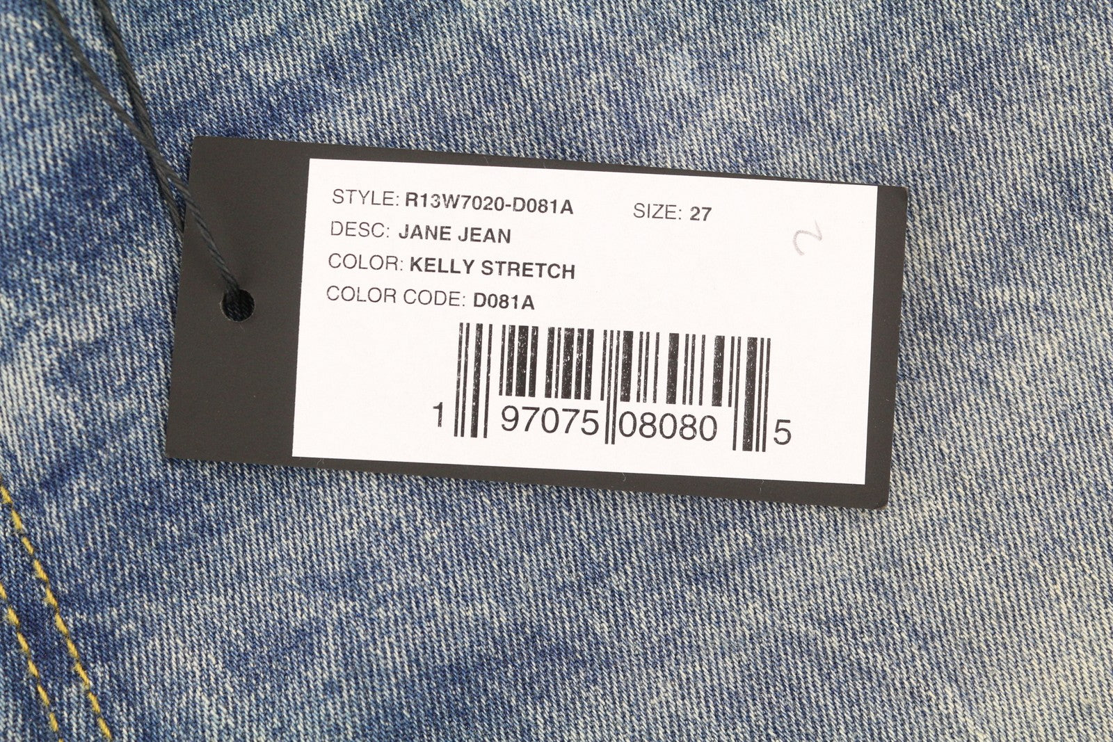 R13 Jane Women Jeans 27 Kelly Stretch Straight Flared Washed Faded Zip RRP€645