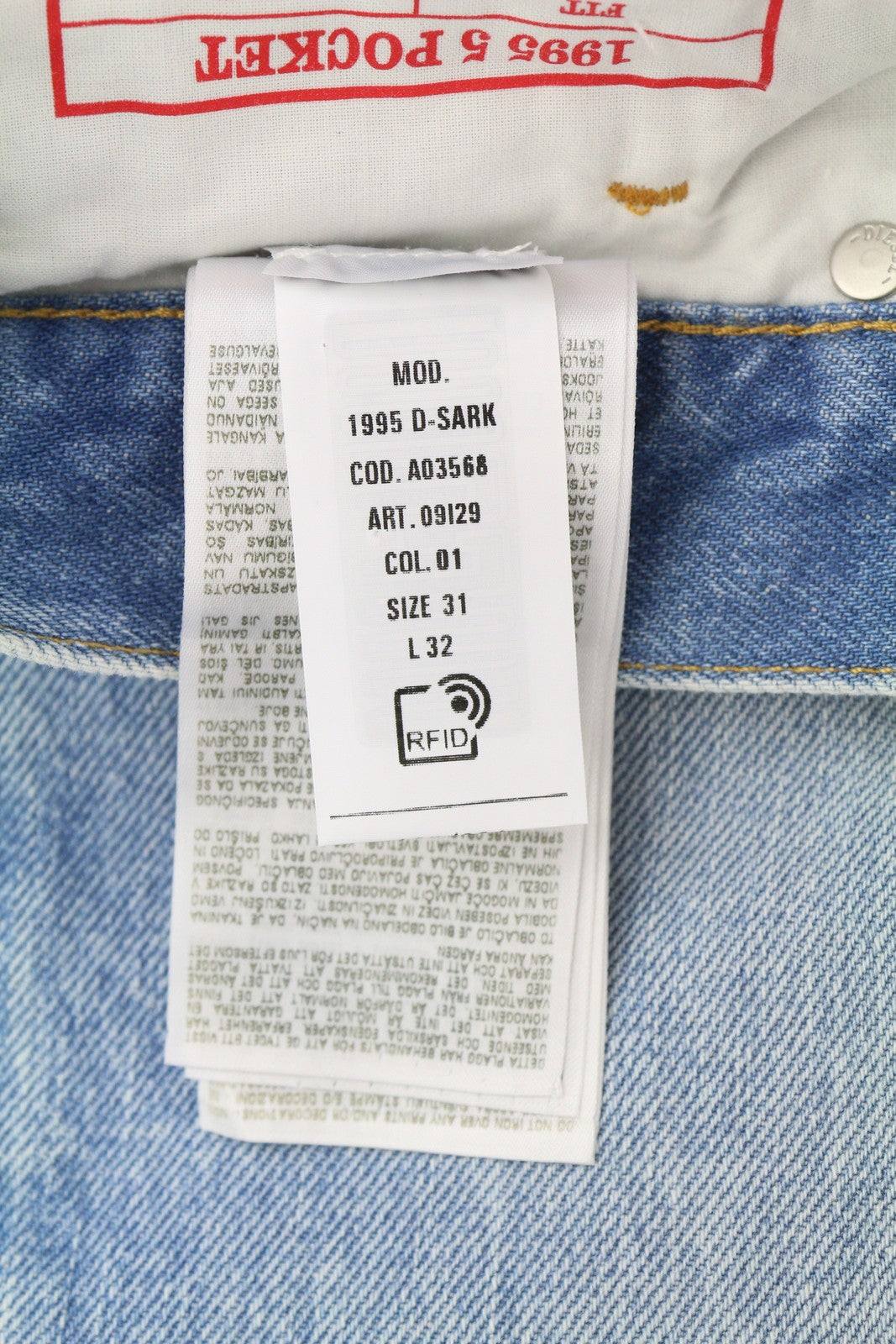 DIESEL 1995 D-Sark 09I29 Men Jeans W31/L32 Blue Slim Straight Mid Waist RRP$246