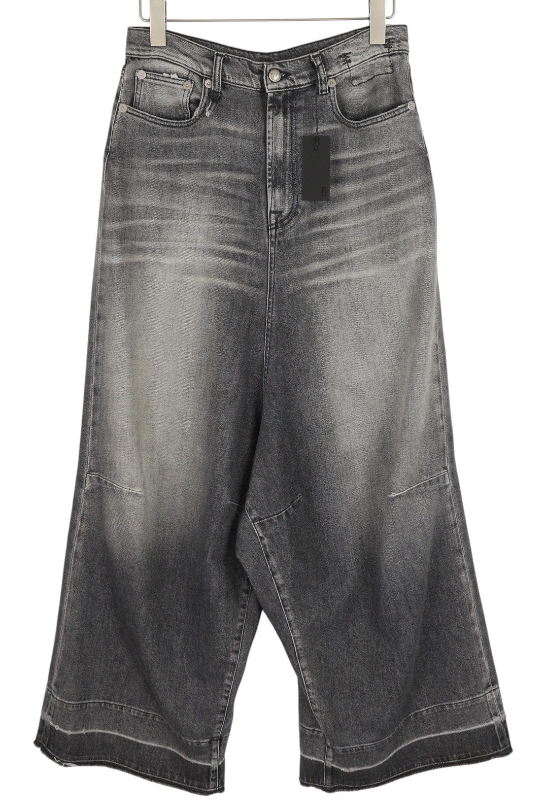 R13 Jesse Women Jeans 27 Vintage Grey Super Wide Leg Drop Crotch Washed RRP€725