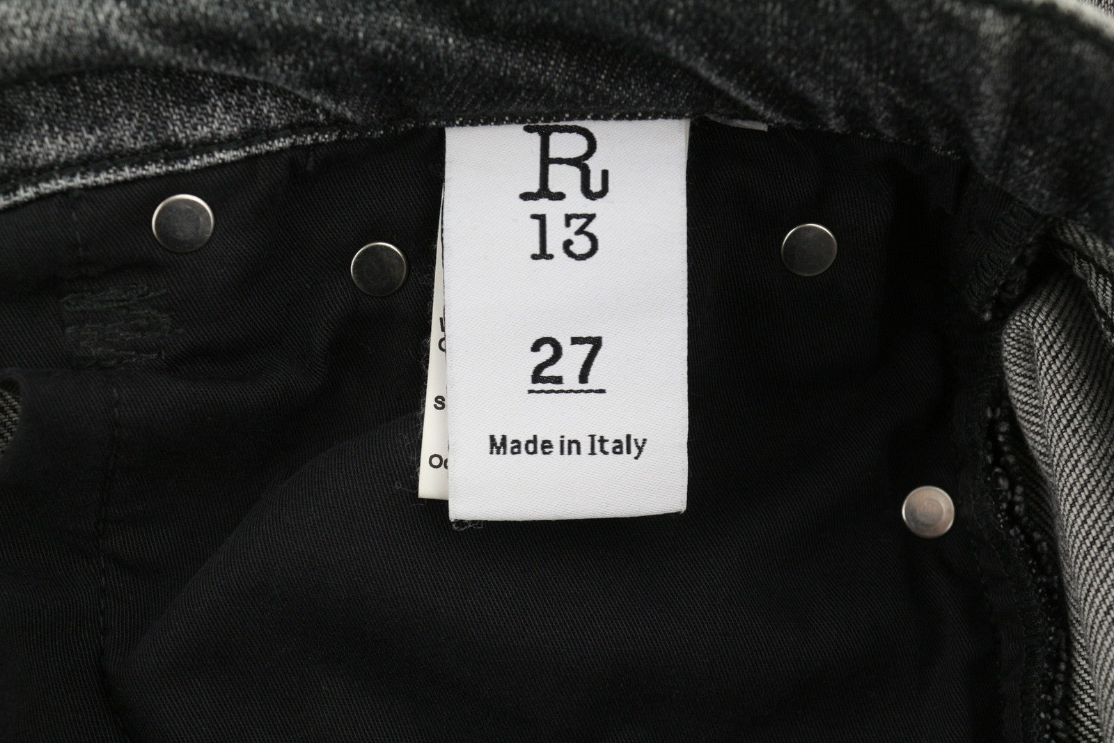 R13 Jesse Women Jeans 27 Vintage Grey Super Wide Leg Drop Crotch Washed RRP€725