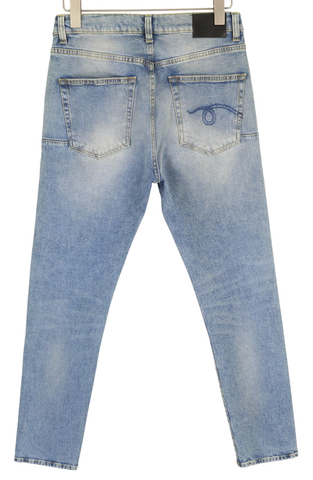 R13 Skate Men Jeans 33 Jasper Stretch Skinny Fit Washed Faded Blue Logo RRP€440