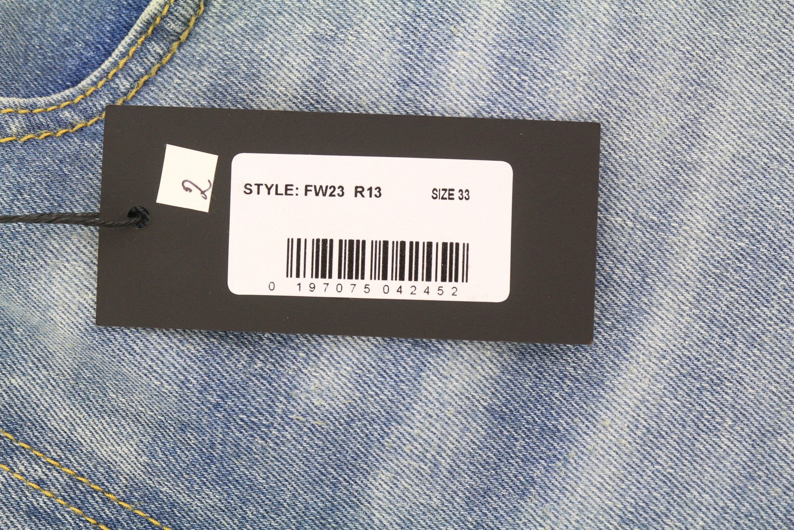 R13 Skate Men Jeans 33 Jasper Stretch Skinny Fit Washed Faded Blue Logo RRP€440