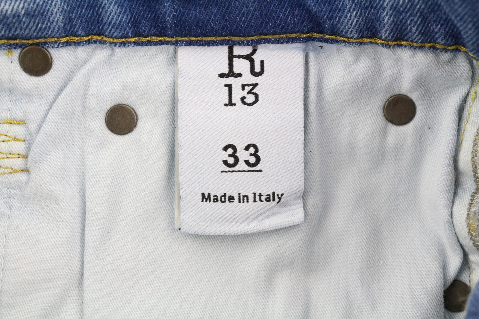 R13 Skate Men Jeans 33 Jasper Stretch Skinny Fit Washed Faded Blue Logo RRP€440