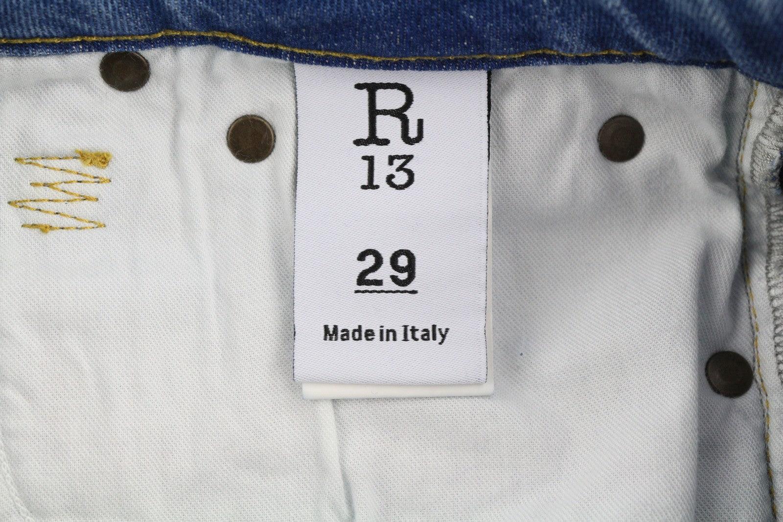 R13 Kick Women Jeans 29 Jasper Stretch Ankle Length Washed Faded Blue RRP€695