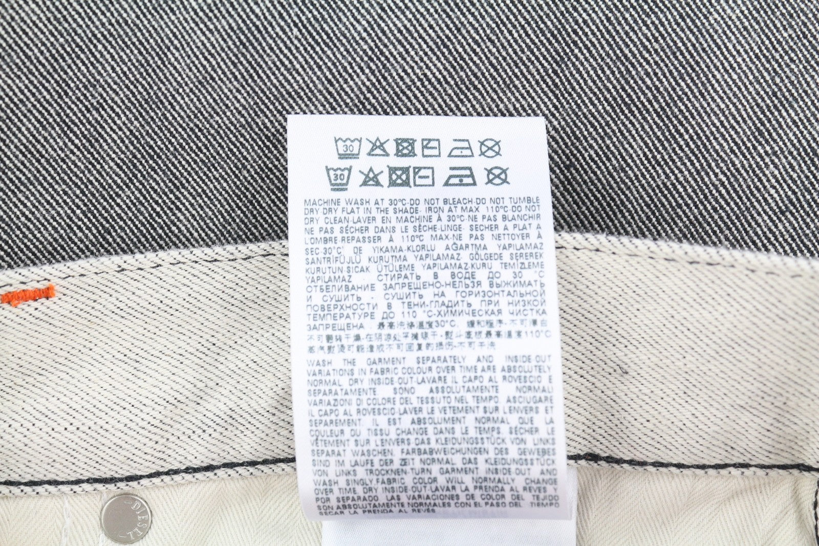 DIESEL 2020 D-Viker-SP4 Men Jeans W31/L32 Black Blue Regular Straight Leg Button