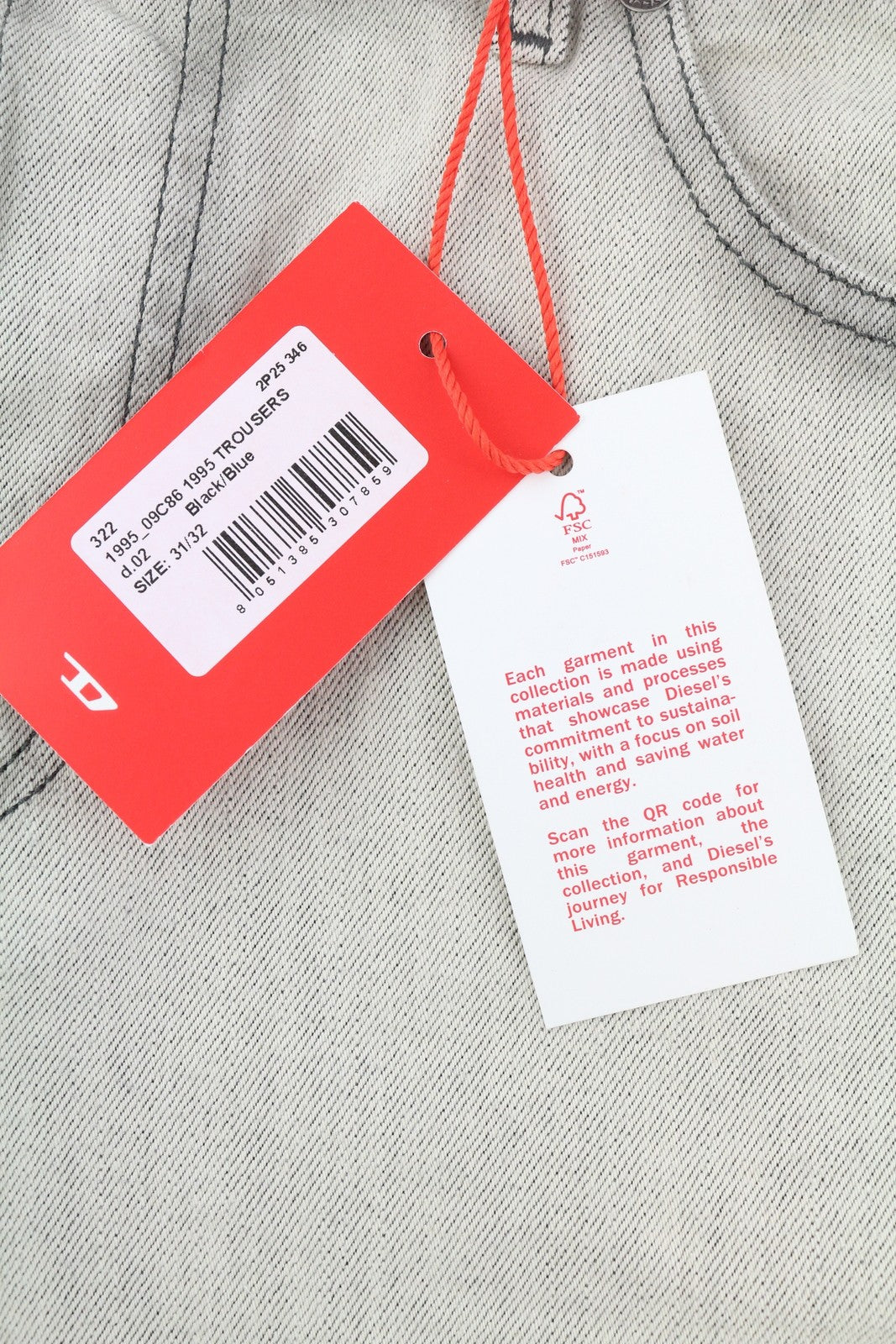 DIESEL 1995 09C86 Men Jeans W31/L32 Grey Faded Slim Straight Leg Button RRP€195