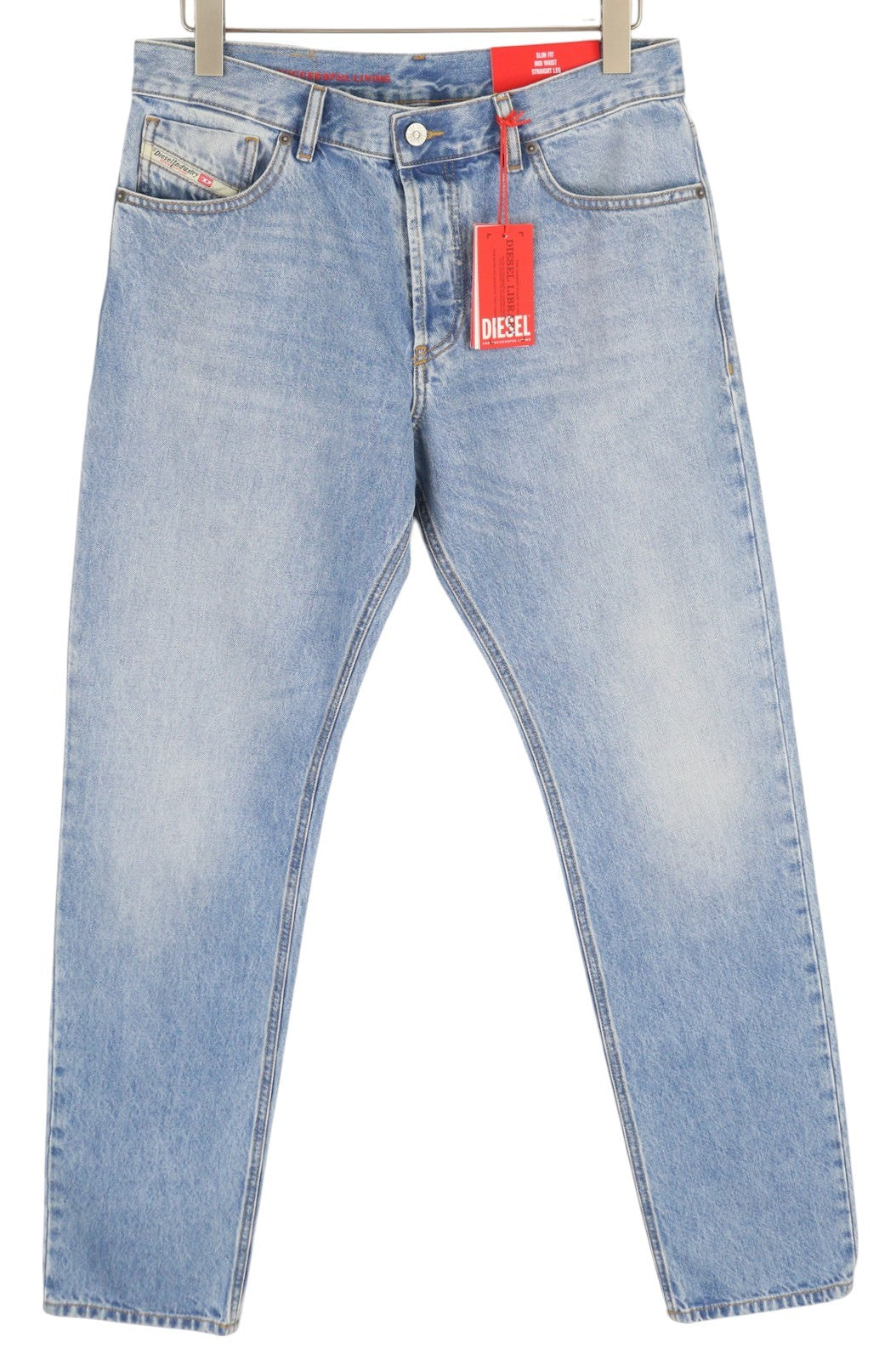 DIESEL 1995 D-Sark 09I29 Men Jeans W32/L32 Blue Slim Straight Fi Washed RRP$246