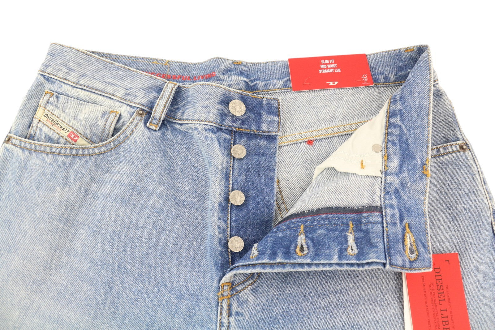 DIESEL 1995 D-Sark 09I29 Men Jeans W32/L32 Blue Slim Straight Fi Washed RRP$246