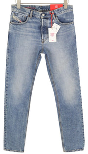 DIESEL 1995 09C66 Men Jeans W30/L32 Blue Faded Slim Fit Straight Leg Mid Waist