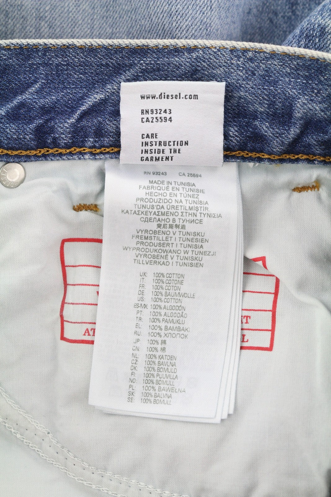 DIESEL 1995 09C66 Men Jeans W30/L32 Blue Faded Slim Fit Straight Leg Mid Waist