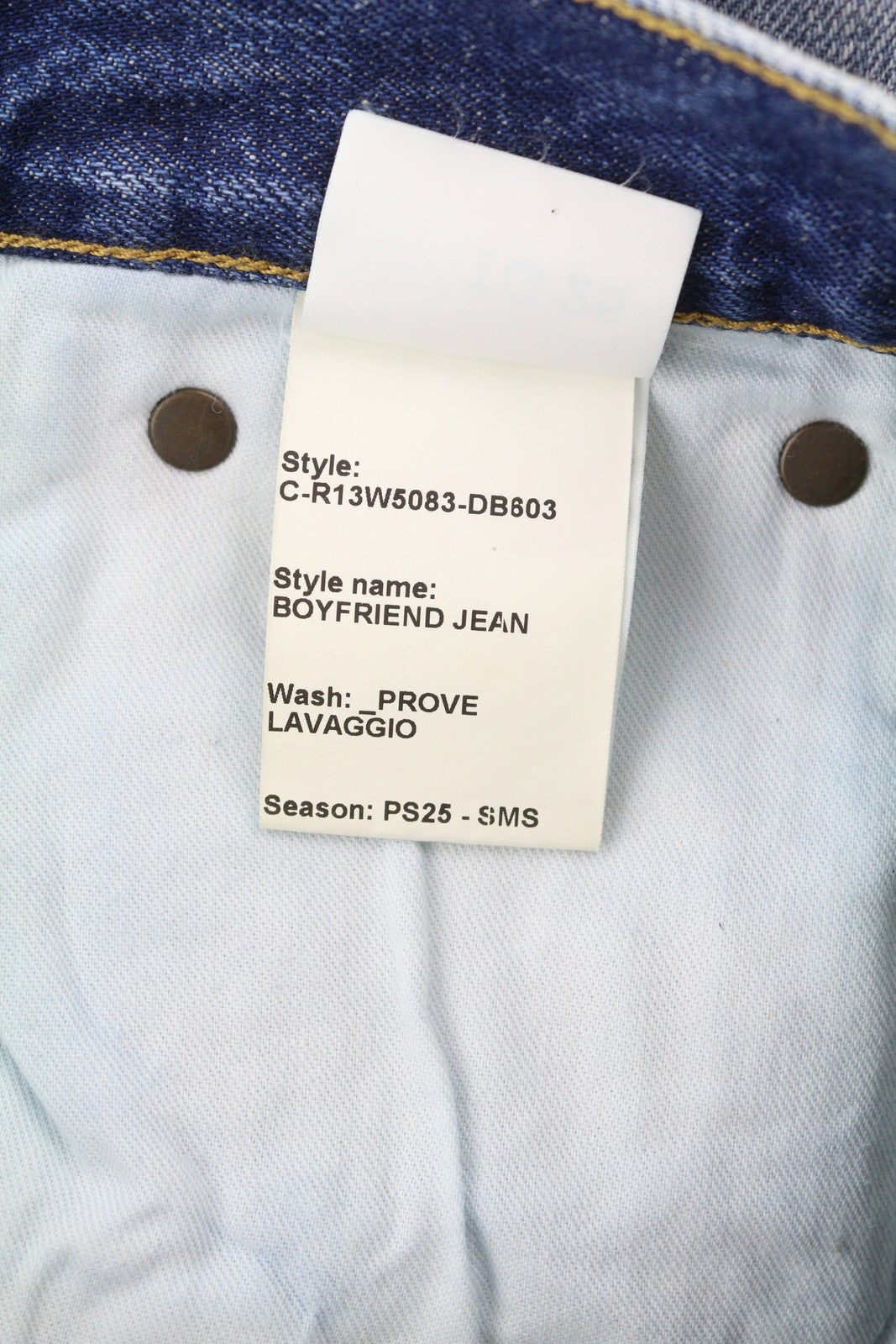 R13 Boyfriend Women Jeans 25 Prove Lavaggio Regular Washed Faded Denim Blue