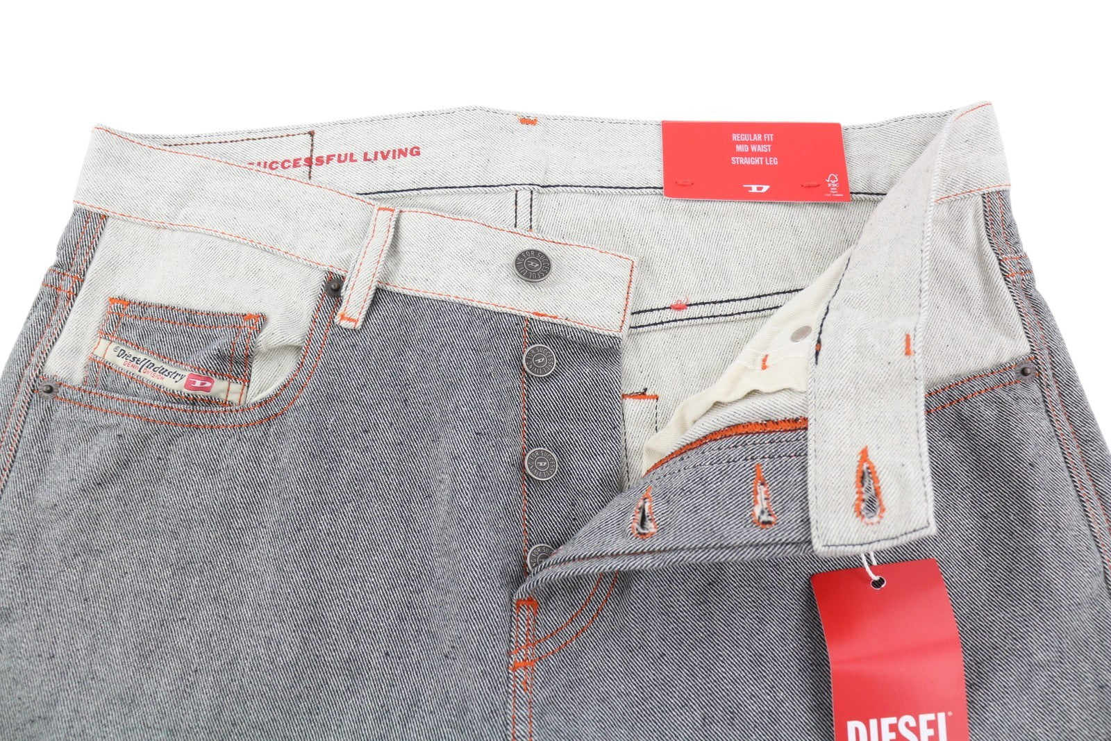 DIESEL 2020 D-Viker-SP4 Men Jeans W31/L34 Black Blue Regular Straight Leg Button