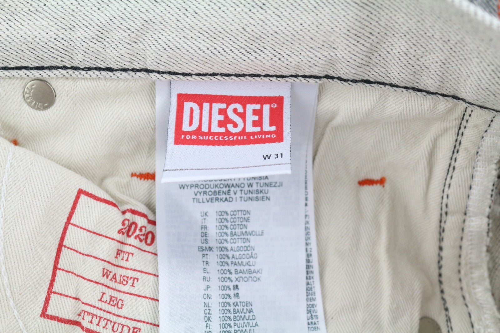 DIESEL 2020 D-Viker-SP4 Men Jeans W31/L34 Black Blue Regular Straight Leg Button