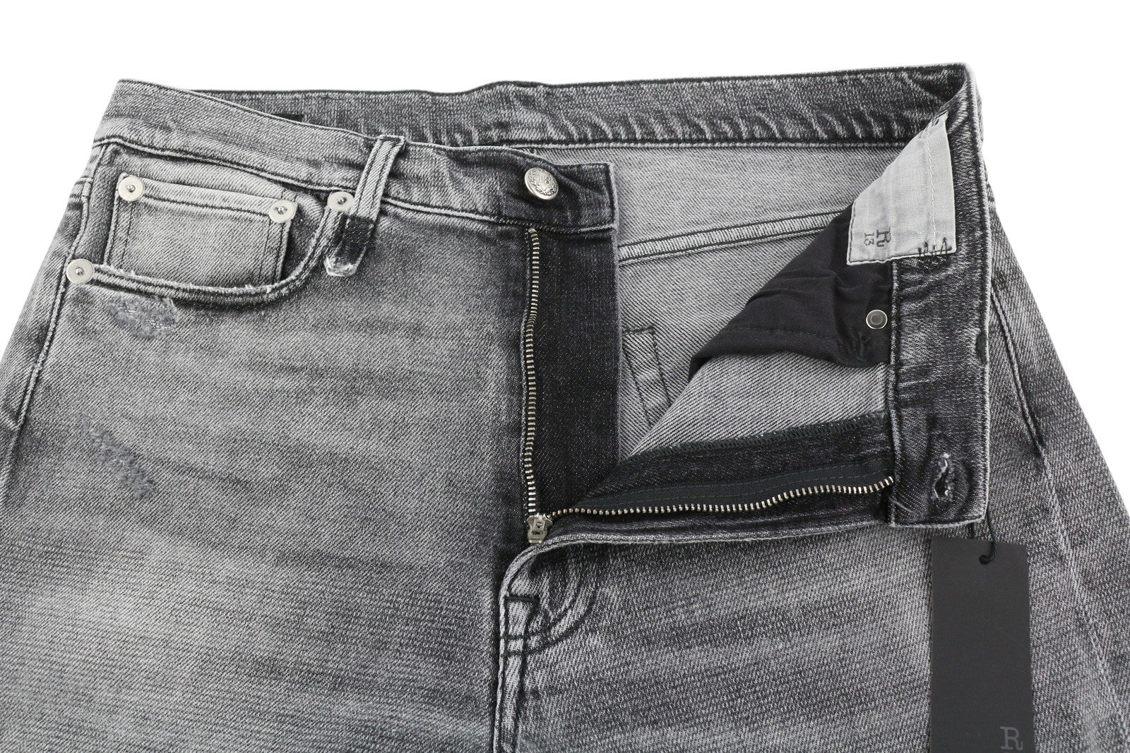 R13 Boyfriend Women Jeans 29 Vintage Grey Ripped Distress Washed Faded RRP€595