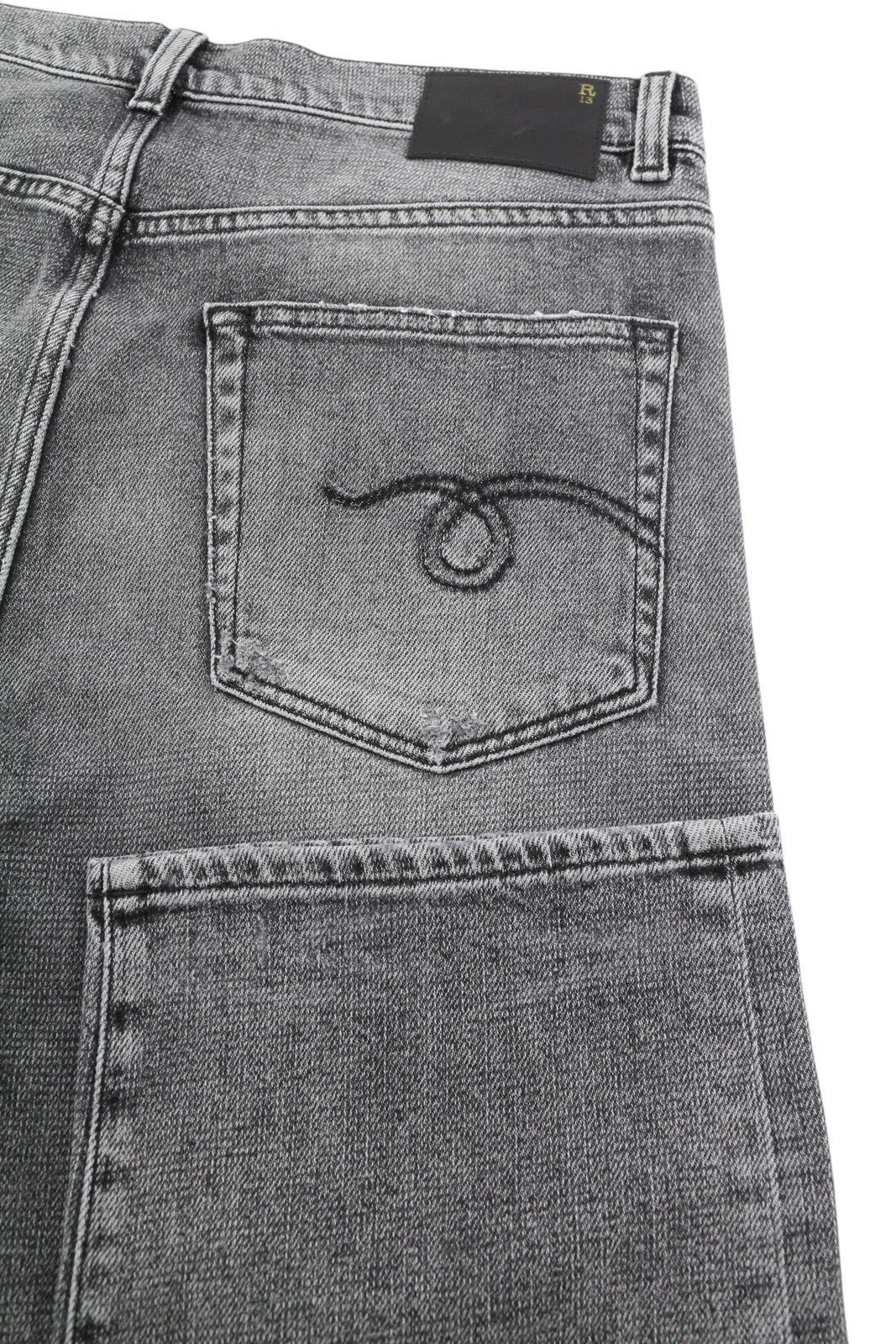 R13 Boyfriend Women Jeans 29 Vintage Grey Ripped Distress Washed Faded RRP€595