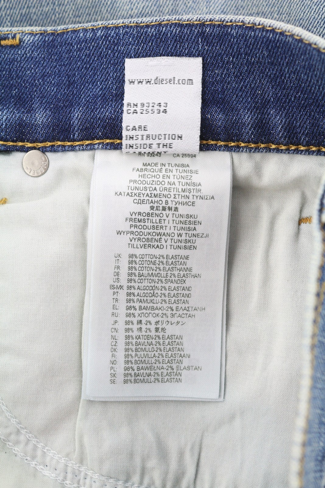 DIESEL 2019 D-Strukt 09C87 Men Jeans W30/L34 Blue Distress Slim Fit RRP€189