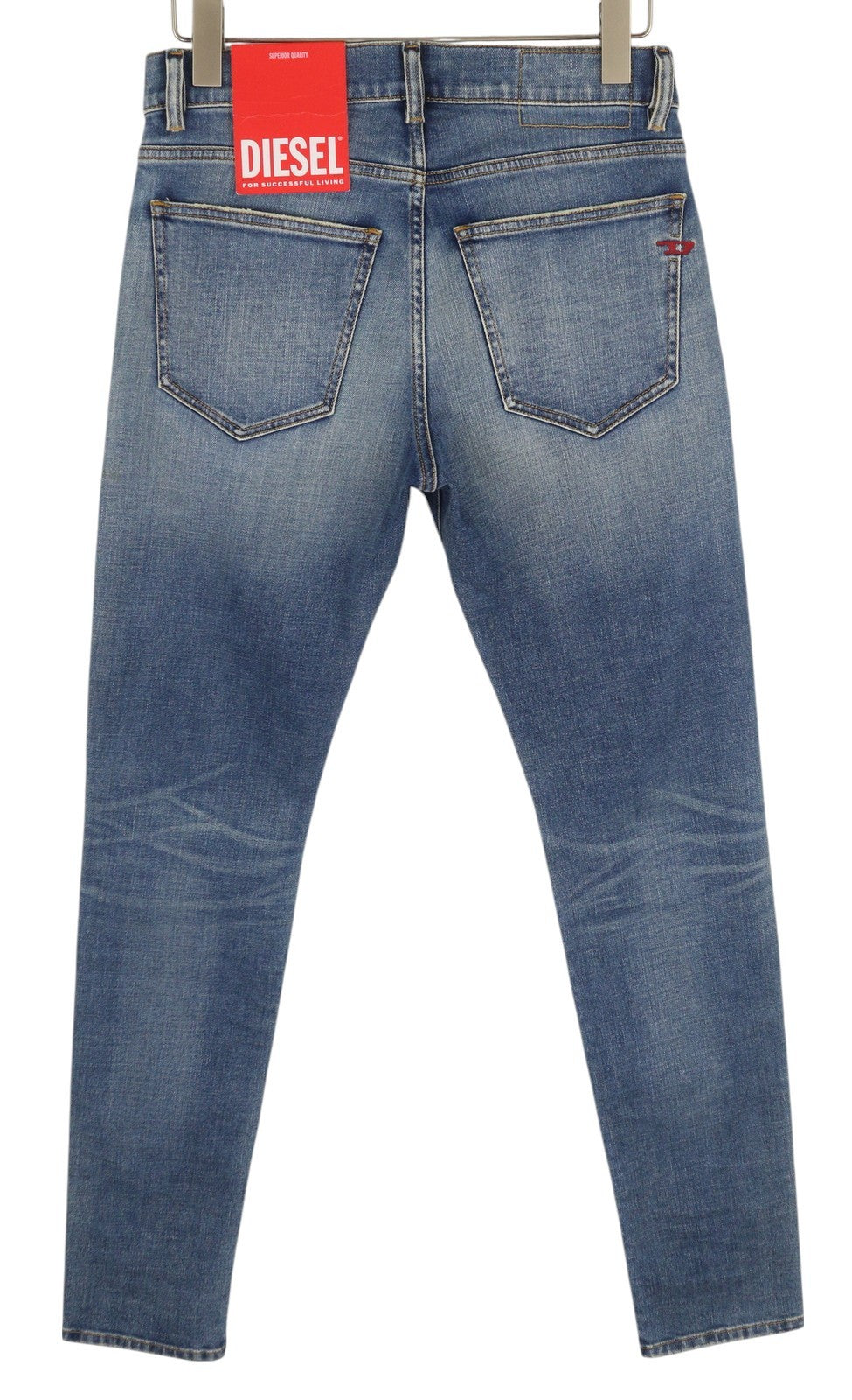 DIESEL 2019 D-Strukt 09C87 Men Jeans W30/L34 Blue Distress Slim Fit RRP€189