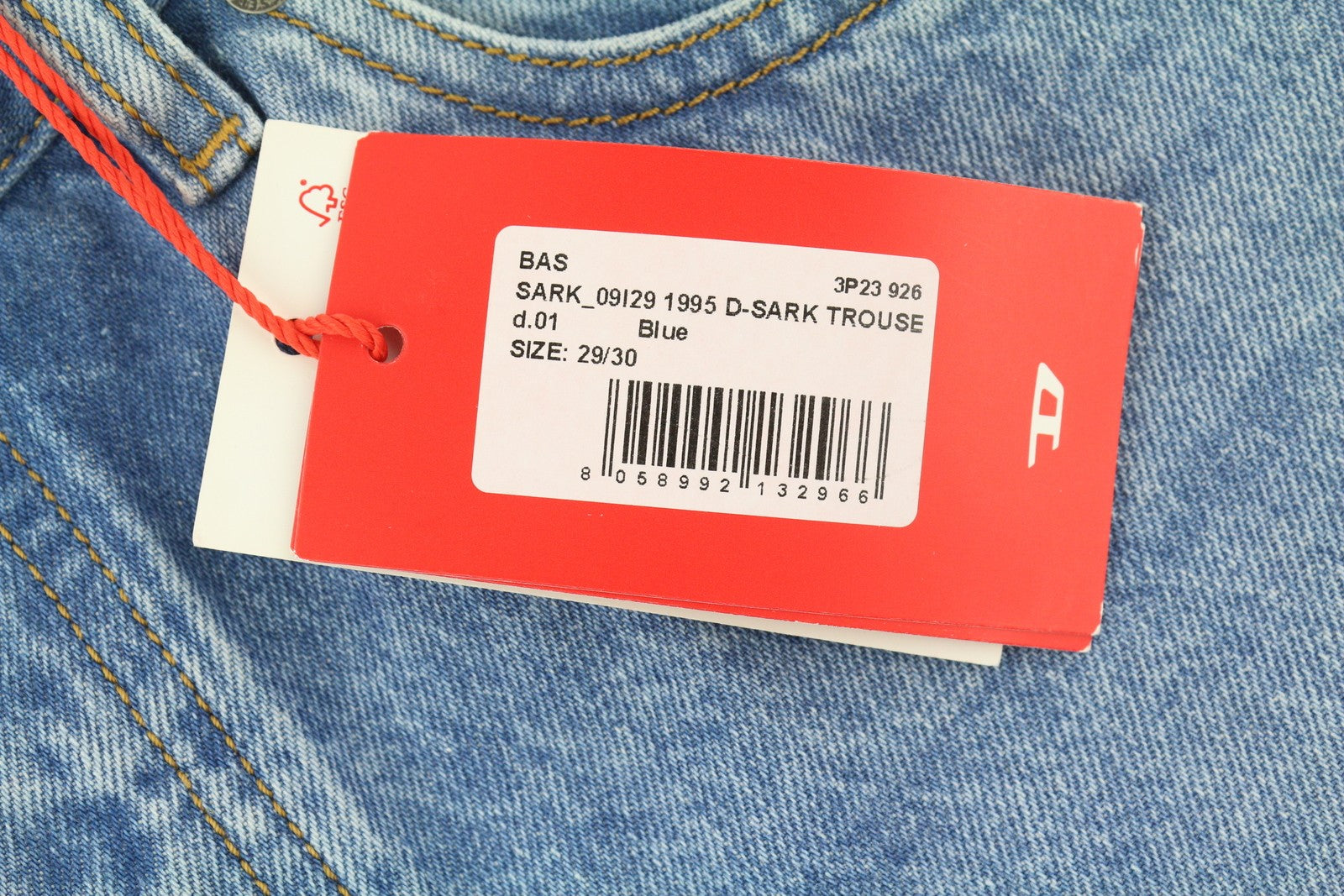 DIESEL 1995 D-Sark 09I29 Men Jeans W29/L30 Blue Slim Straight Mid Waist RRP$246