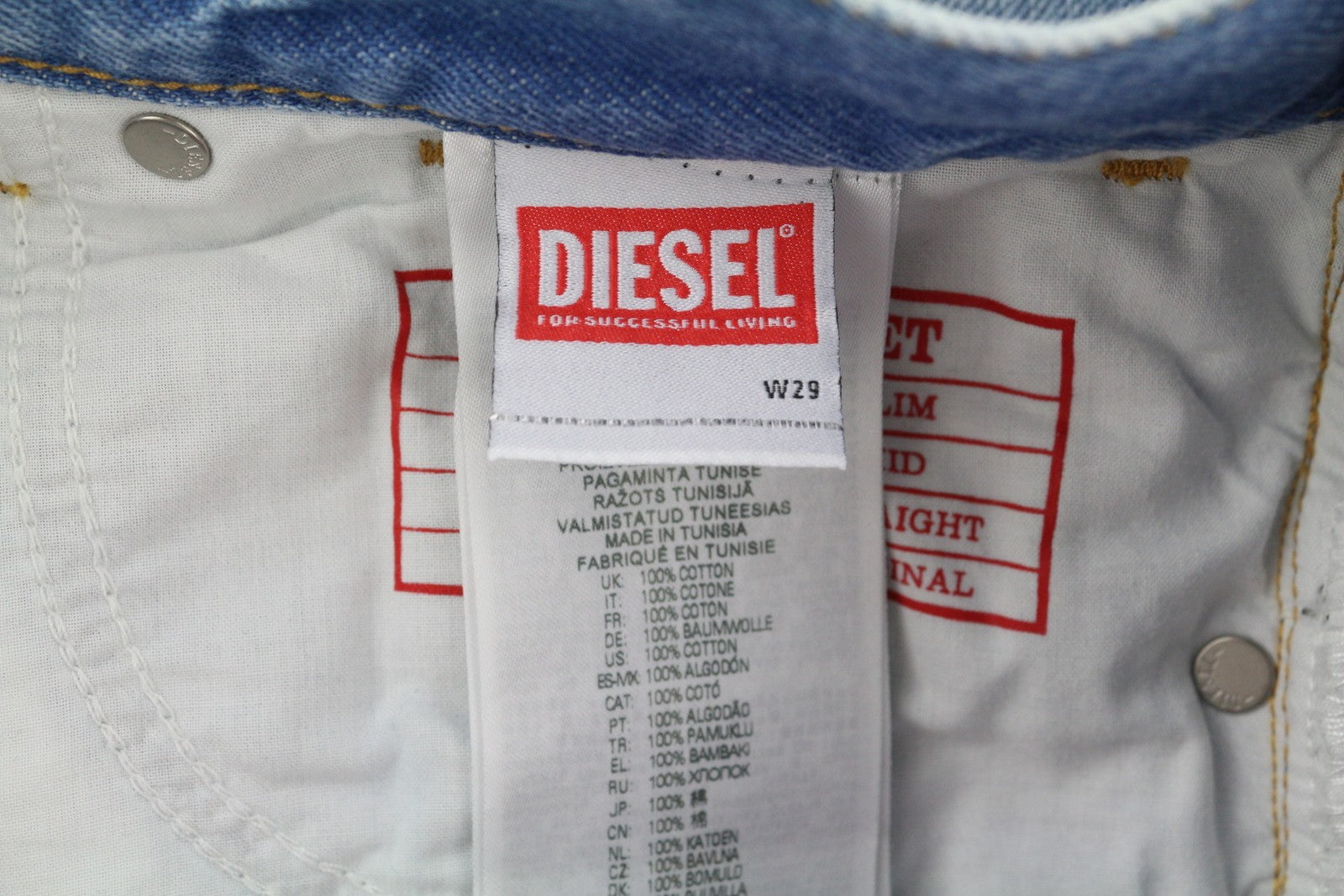 DIESEL 1995 D-Sark 09I29 Men Jeans W29/L30 Blue Slim Straight Mid Waist RRP$246