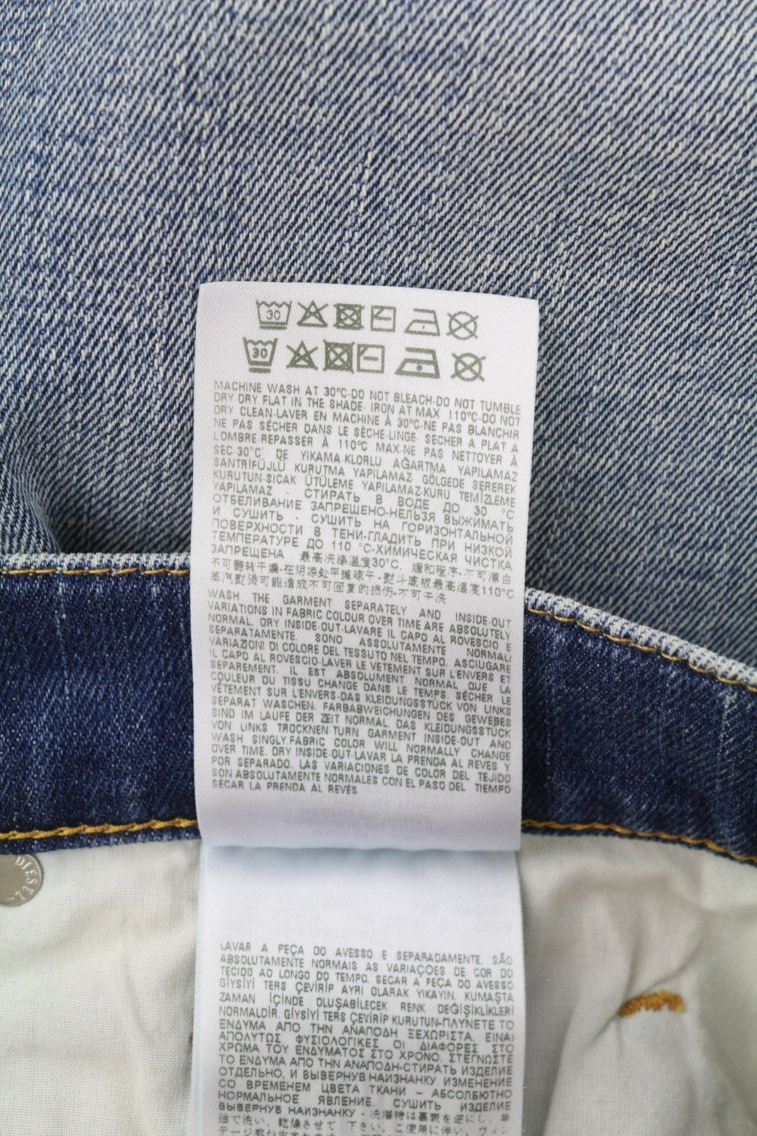 DIESEL 2019 D-Strukt 09C87 Men Jeans W31/L34 Blue Distress Slim Fit RRP€189